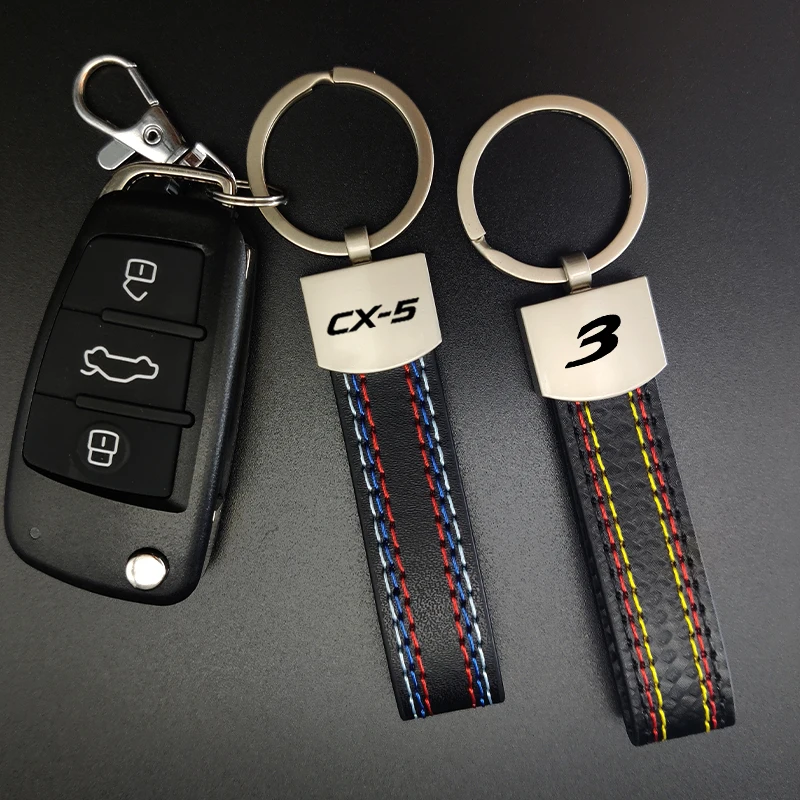 

JKHNN Leather Car KeyChain Key Rings For Mazda 3 6 CX3 CX5 RX7 RX8 Capella Atenza Axela Demio MS Auto Accessories Car Styling