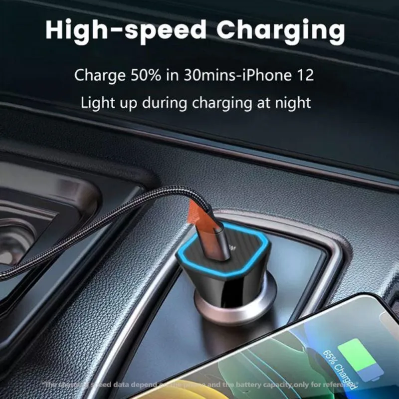Автомобильное зарядное устройство PD 20 Вт для iphone QC 3 0 USB-кабель Type-C быстрой