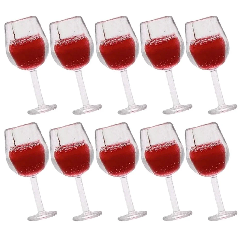 

10 Pcs Dollhouse Glass Kids Mini Toys Photo Props Decorative Miniatures Goblet Decorate Glasses Resin Decoration Child