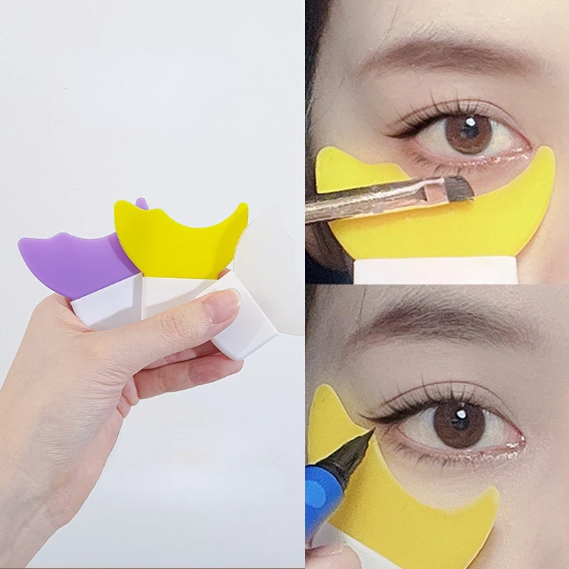 Eyeliner Template Silicone Eye Makeup Stencils Eyelash Baffle Mascara Shield Applicator Guard Pads Eyebrow Eyeliner Shaping Tool