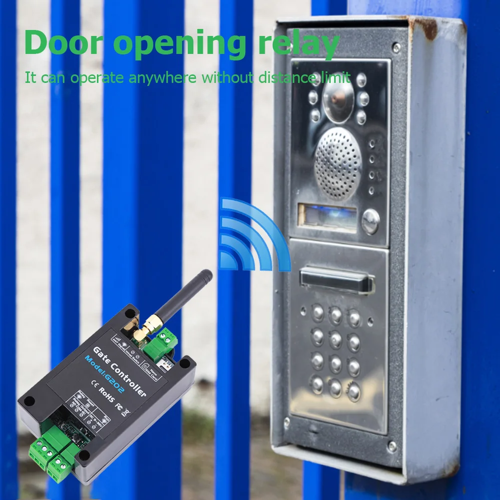 

G202 GSM Door Opener Relay Switch WiFi Controller GSM Remote Control Gate Opener Free Call Accessories for Garage Doors Shutters