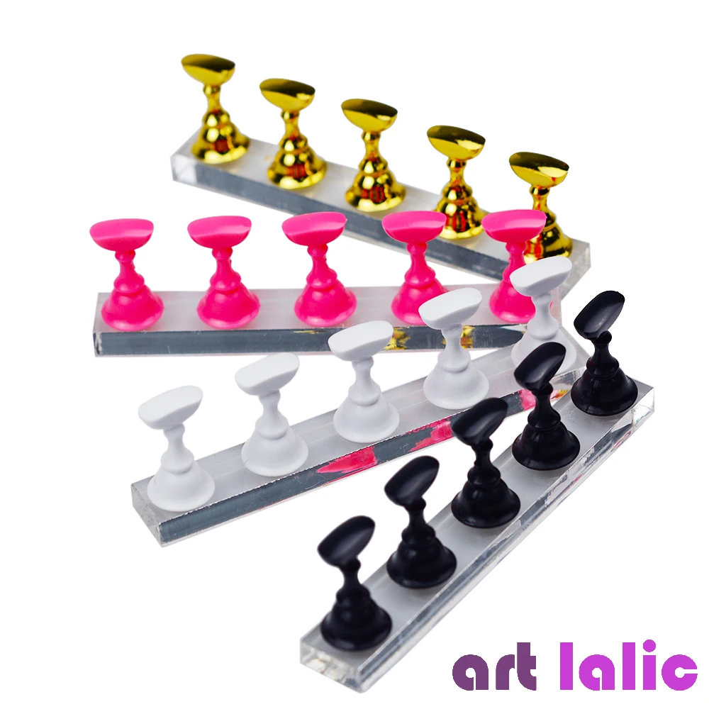 

5pcs Nail Art Practice Display Stand Chess Board Magnetic Tips White Black Holder Set Polish Gel Color Chart Tool