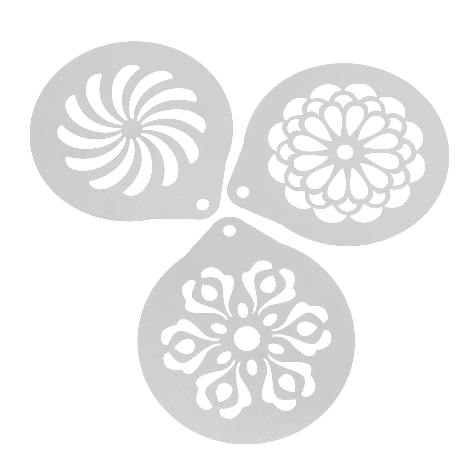 

3Pcs Latte Art Stencils Portable Coffee Stencils DIY Stainless Steel Coffee Stencils