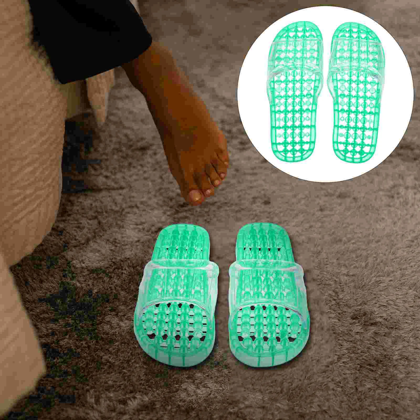 

Massager Shower Footware Hollowed-out Slippers Bathroom Open Toe Massaging Quick Drying