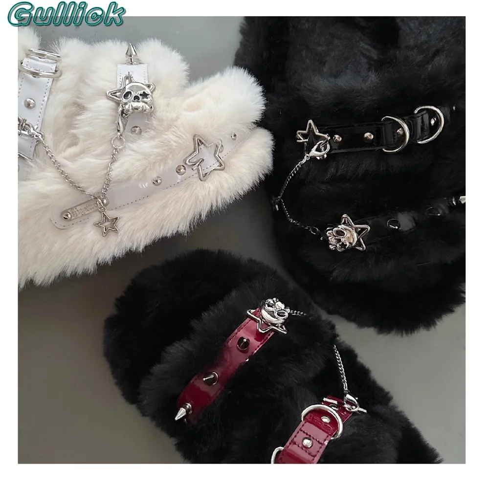 Однотонные шлепанцы Gullick с ремешком на щиколотке металлической цепочкой и