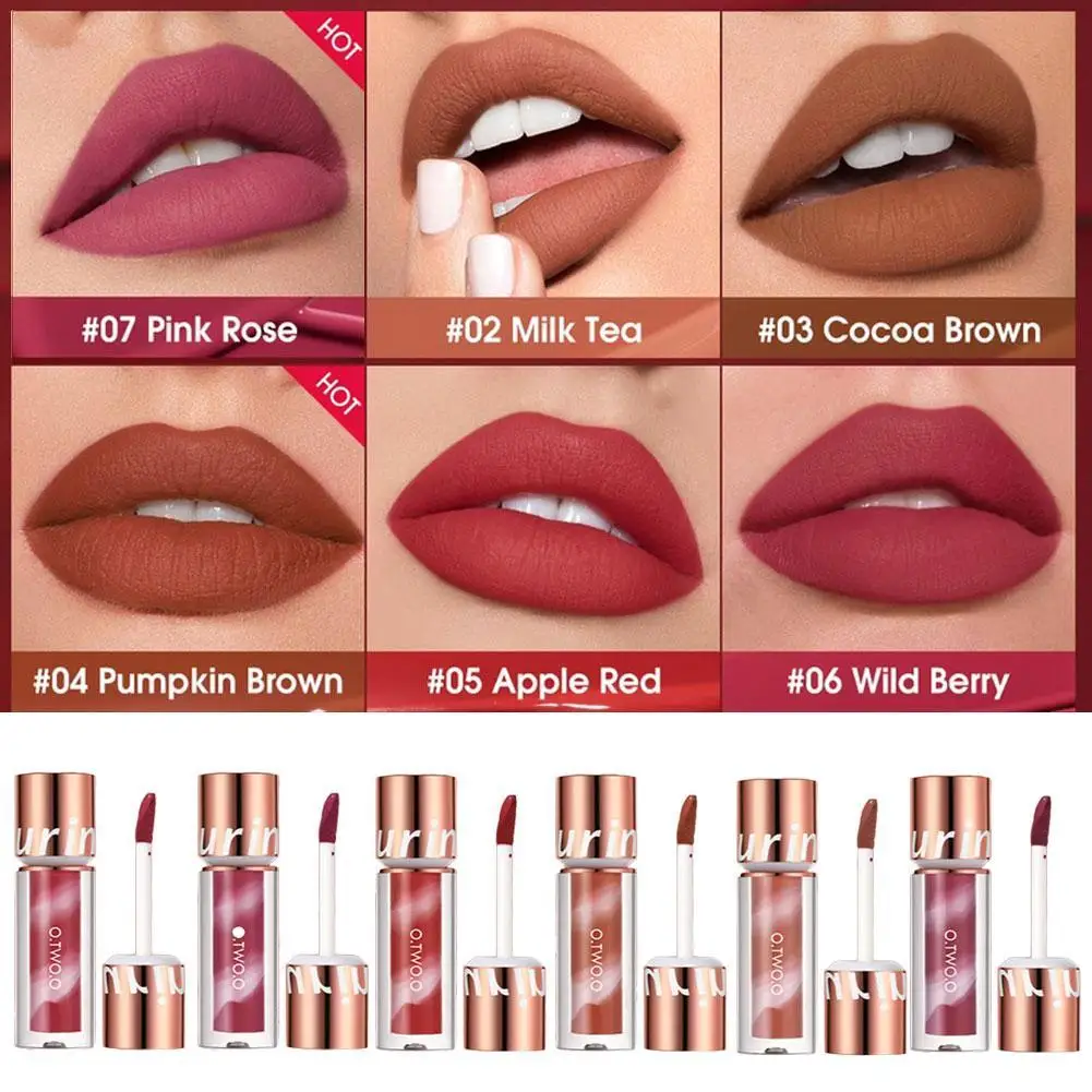 

O.TWO.O Liquid Lipstick Lip Gloss Waterproof Lightweight Long-lasting Matte Lip Stain Lip Glaze For Women Cosmetics