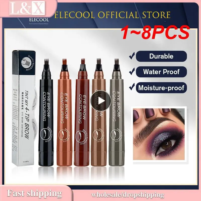

1~8PCS Microblading Eyebrow Pen Waterproof Fork Tip Eyebrow Tattoo Pencil Long Lasting Professional Fine Sketch Liquid Eye Brow