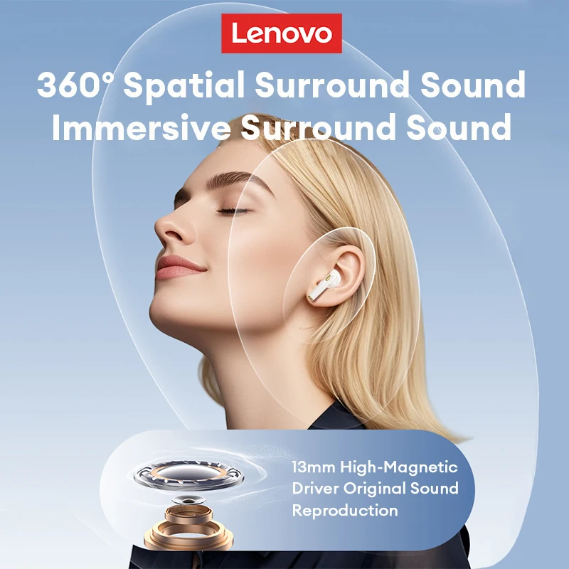 Фото Оригинальные беспроводные Bluetooth-наушники Lenovo LP22 Pro True для стерео спортивных игр TWS наушники-вкладыши с микрофоном сенсорная гарнитура новая №3