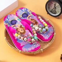 disney baby princess slippers for girls kid cartoon sofia print indoor todder anti skid beach flip flop children shoes