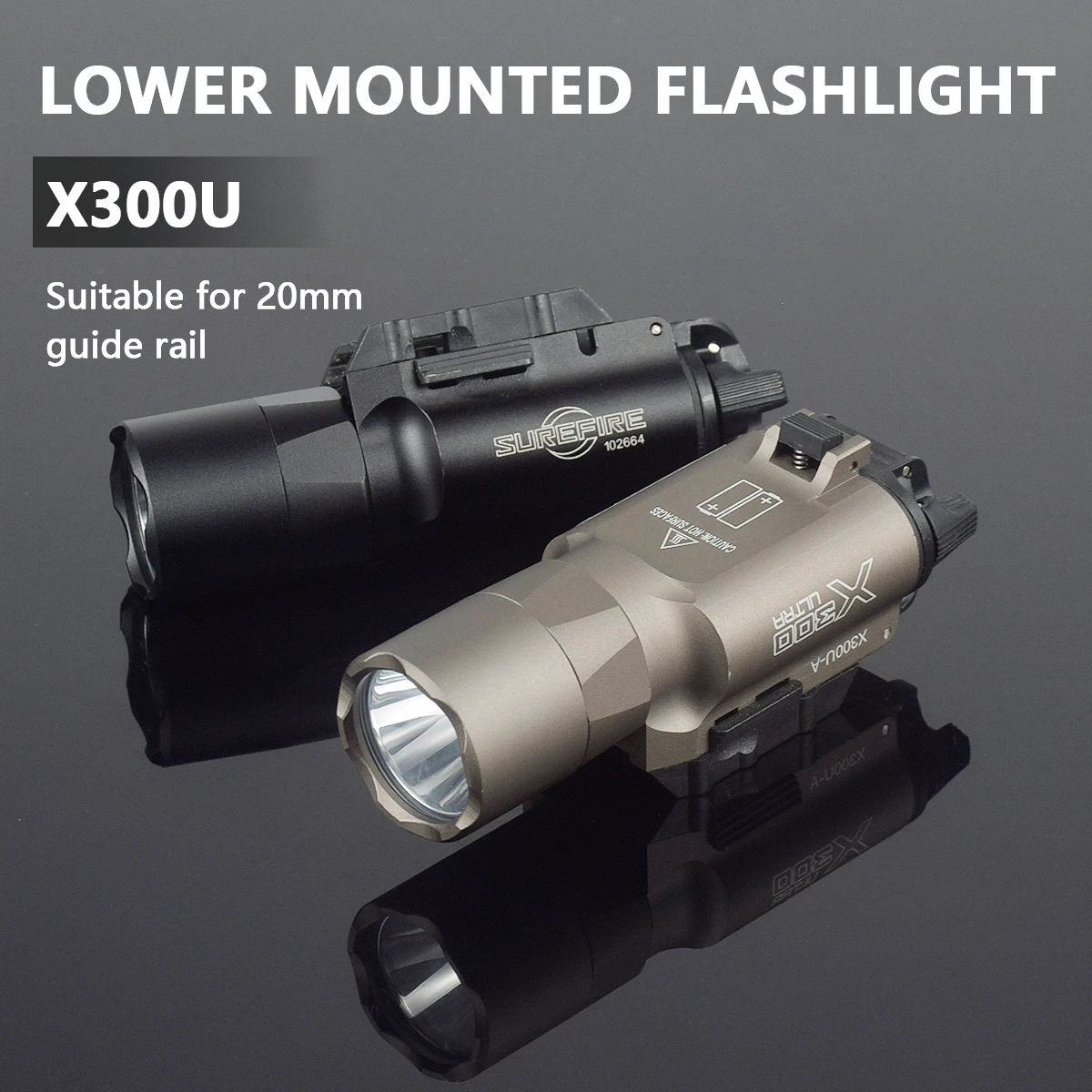 Фонарь-тракер для охоты SureFire X300: светодиодный блок с креплением 14 мм CCW10 мм CW для флуоресцентных BB-шариков и аксессуаров (art.: 3920da2c1f751) - 3920da2c1f751