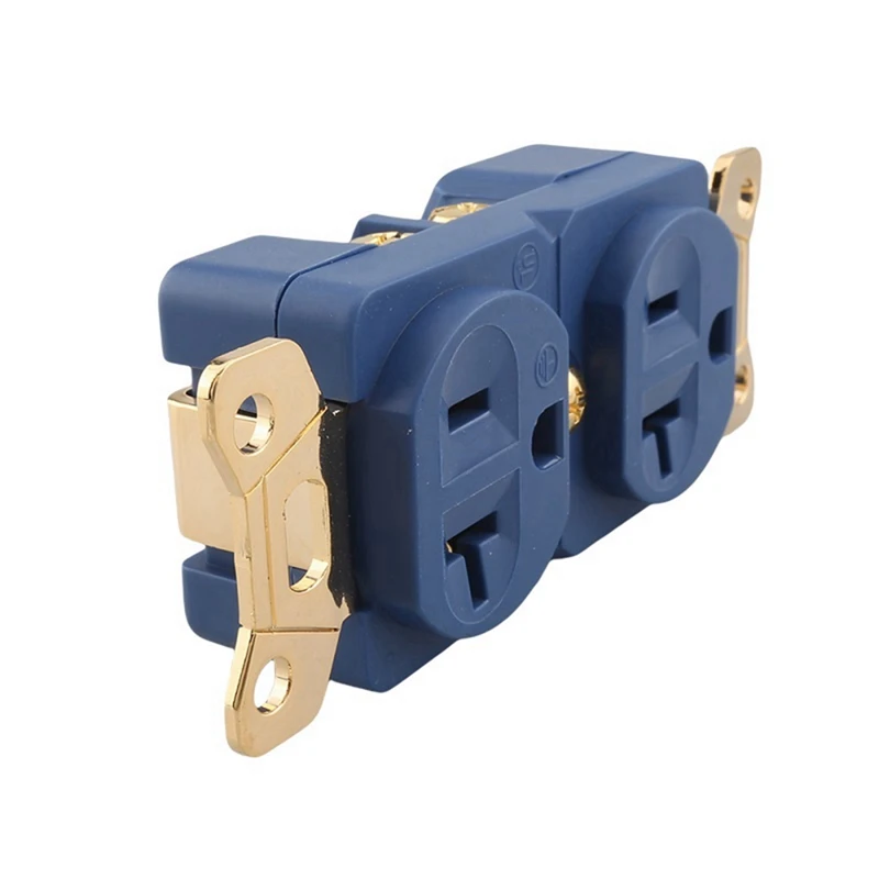 

Pure Copper Gold Plated Duplex AC Power Receptacles Wall Outlet US Power Distributor AC Power Duplex Wall Socket