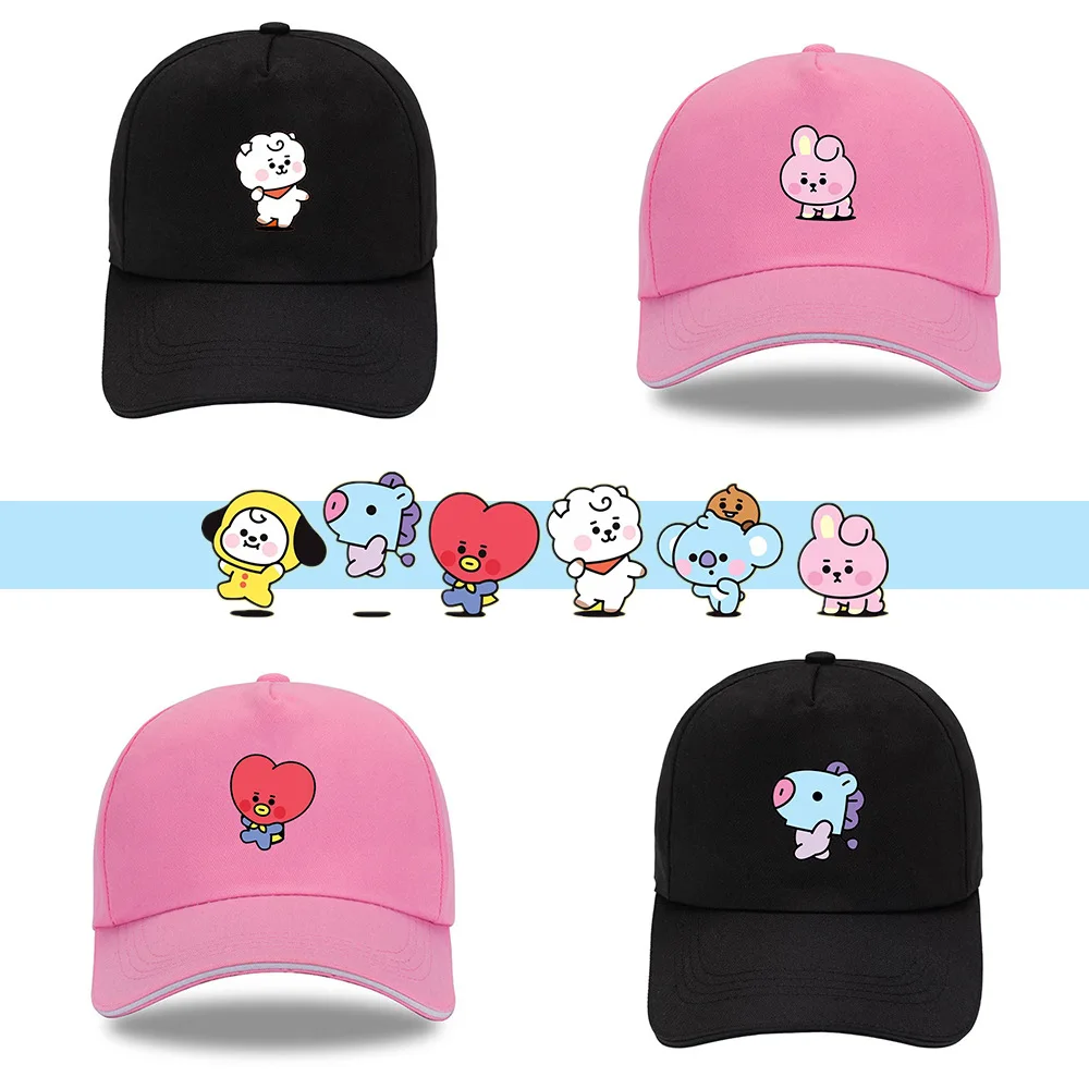

HQBTS Bangtan Boys Groups Peaked cap summer fashion simple student cartoon cute baseball cap outdoor shade hat