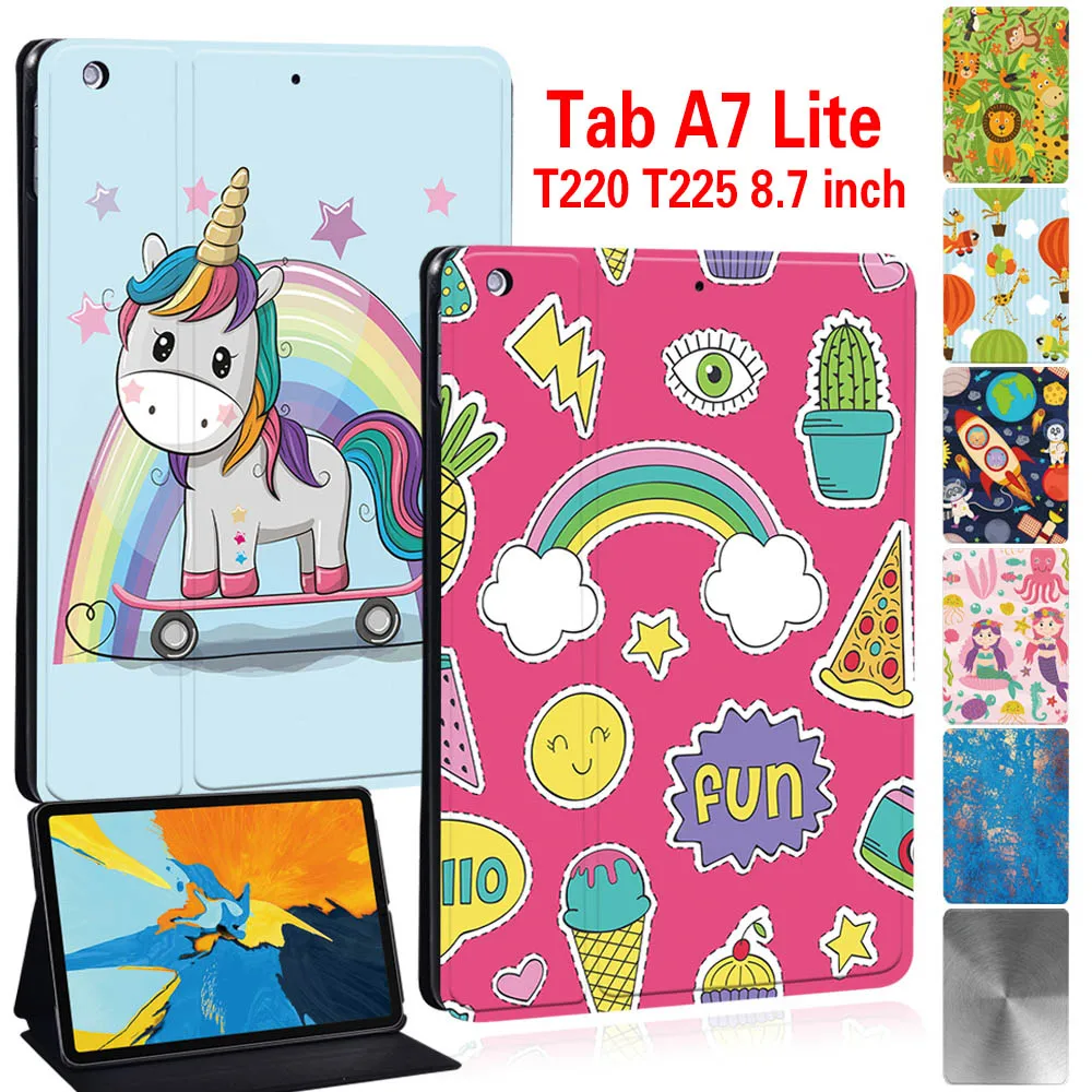 

Tablet Case for Samsung Galaxy Tab A7 lite 8.7" T220 T225 Printing Cute Cartoon Series Protective Shell Cover + Free Stylus