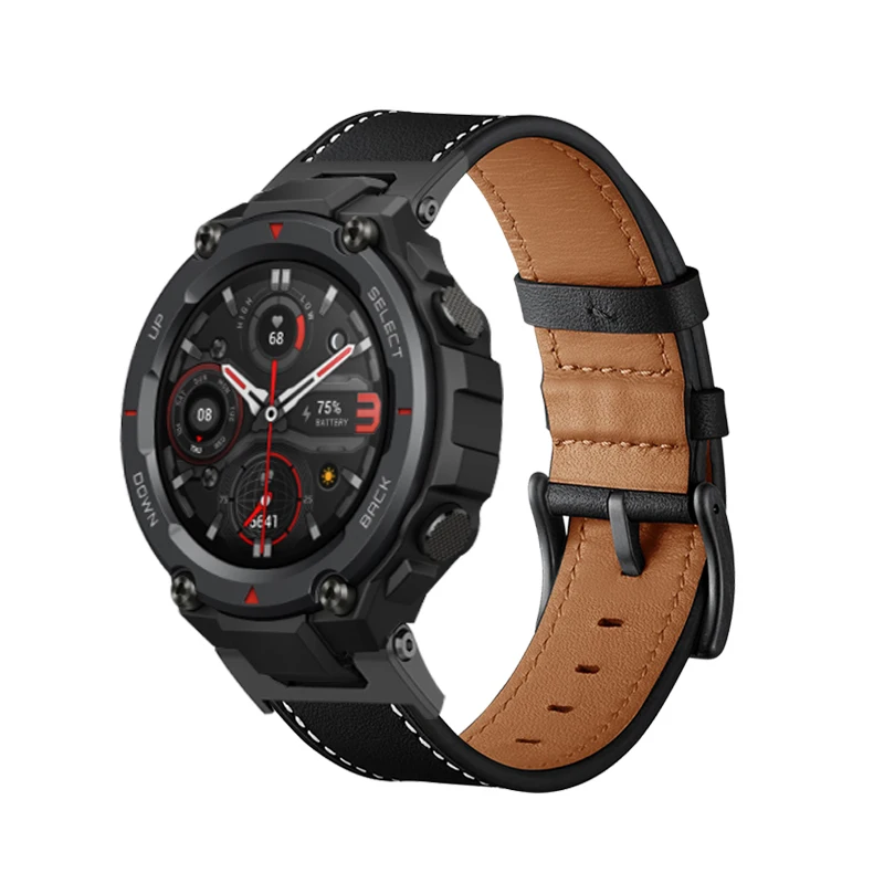 Premium Leather strap for Amazfit T-Rex 2 T Rex Pro smartwatch strap Replacement Belt Huami Amazfit T-Rex Correa wristband