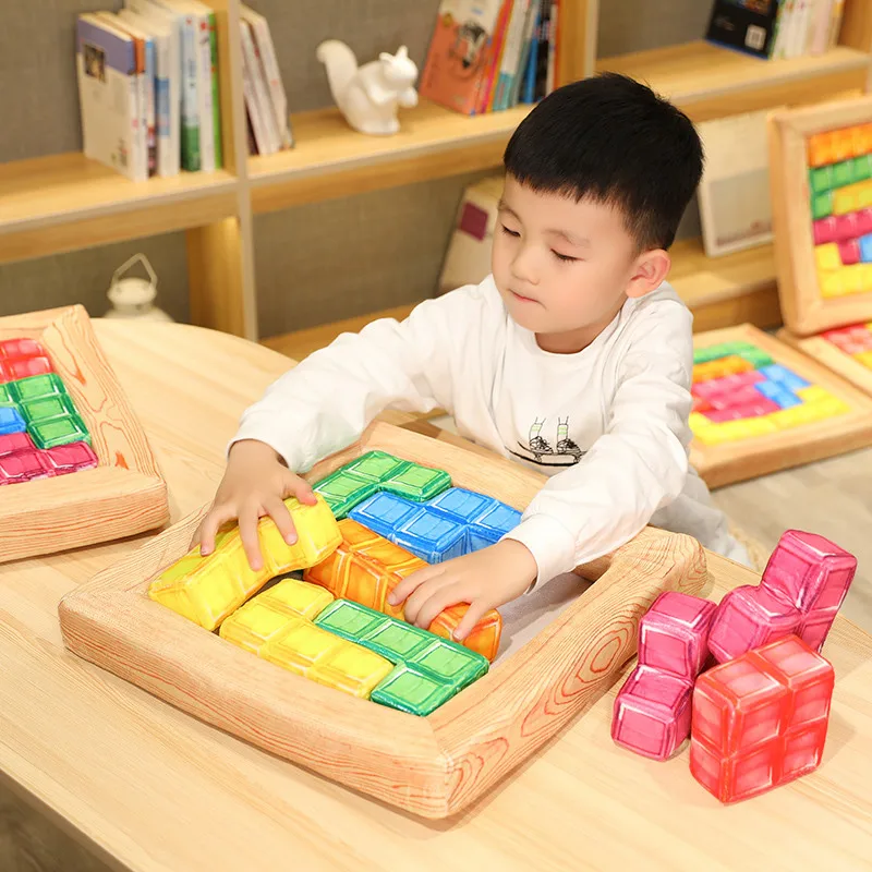 

Интересная красочная головоломка 38 см, плюшевая искусственная подвижная квадратная подставка, креативная искусственная игра