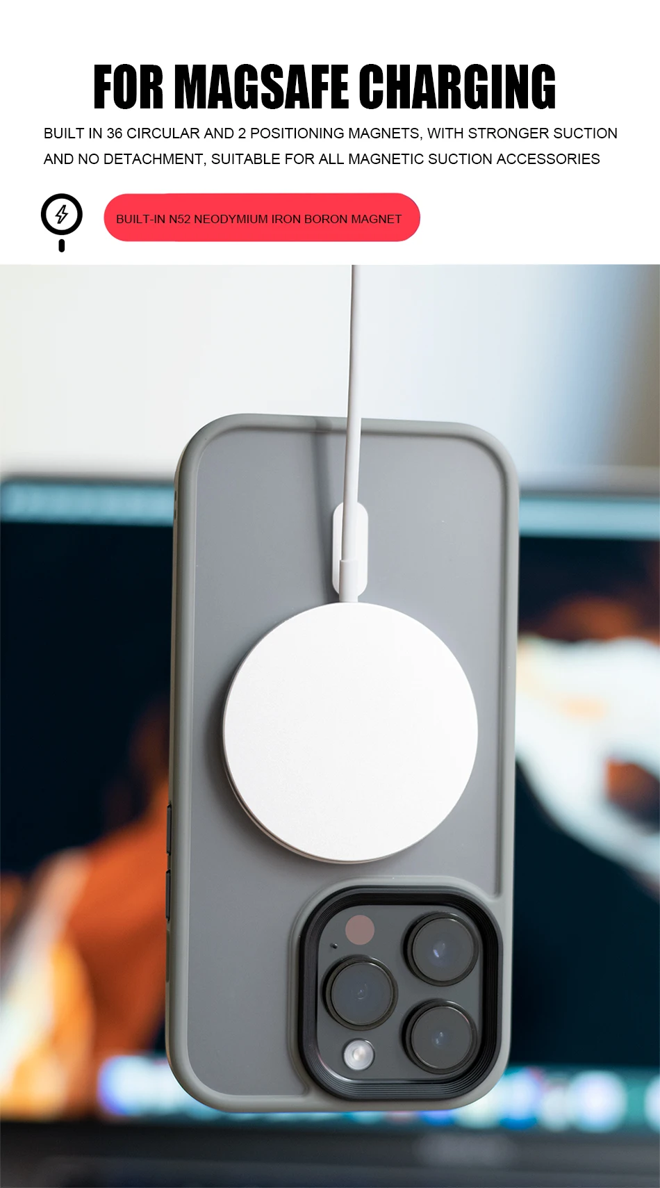 Luxury Transparent Matte Magnetic For Magsafe Wireless Charger Case For iPhone 14 13 11 12 Pro Max Plus Armor Shockpoor Cover