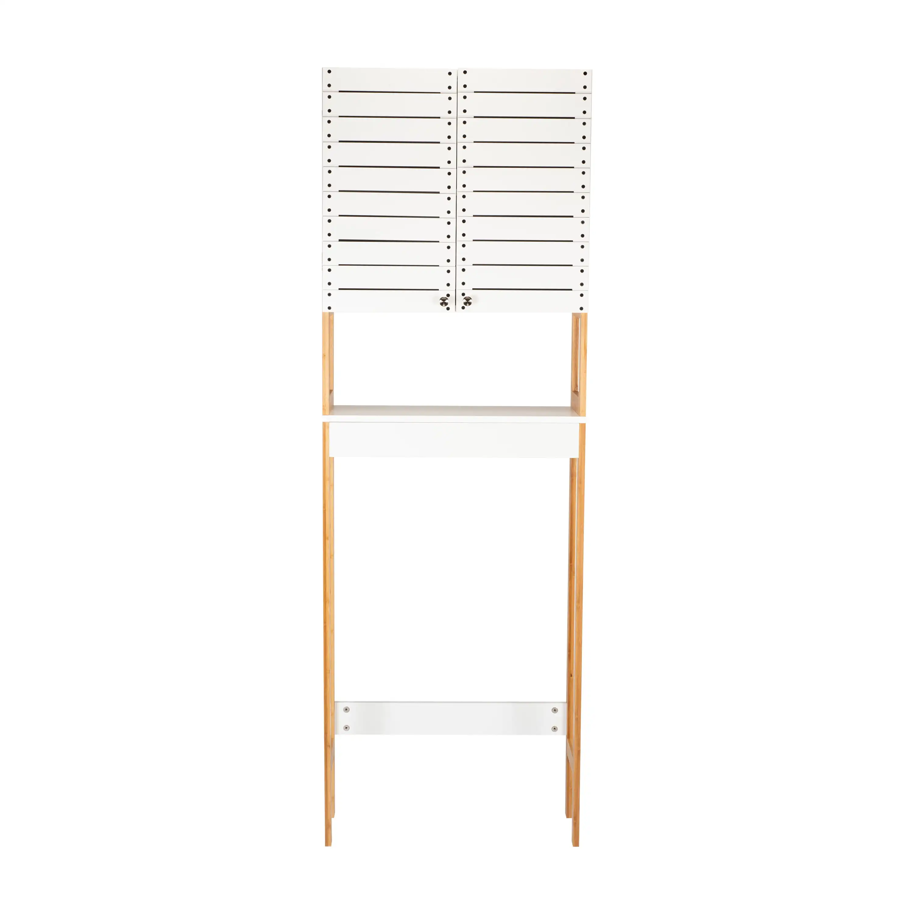 

over the Toilet Storage Shelf Unit Space Saver Cabinet, Bamboo, White