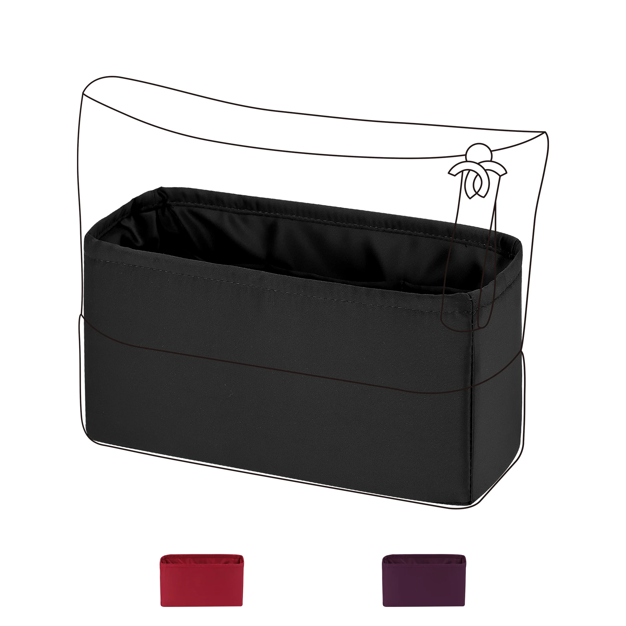 

Шелковый органайзер для кошелька dgas, вставка для сумок от Chanel Gabrielle S/MS/M/L, роскошный органайзер для сумок и тоутов, простой Органайзер для сумок