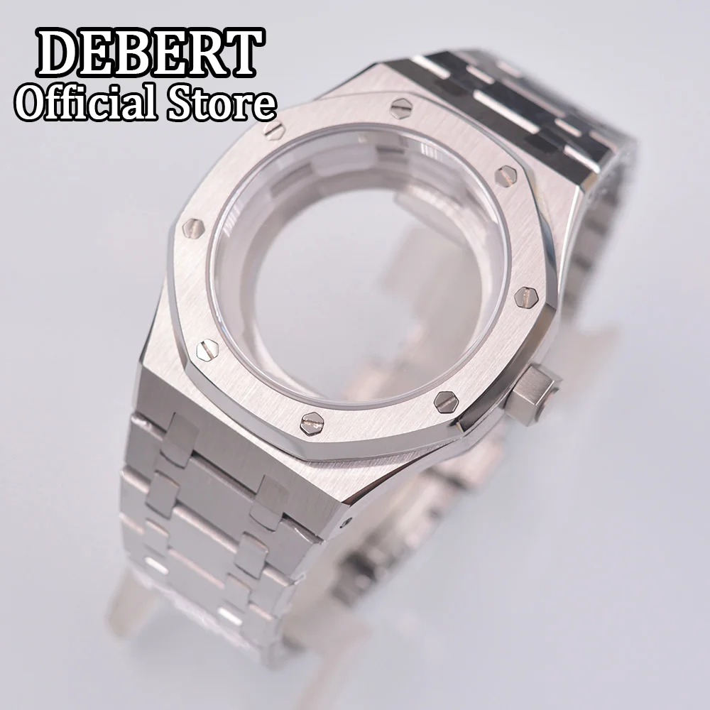 

DEBERT 41mm Octagon Design Case fit NH35 NH36 Automatic Movement Watch Case Sapphire Glass Screw Crown Watch for Men Accessories