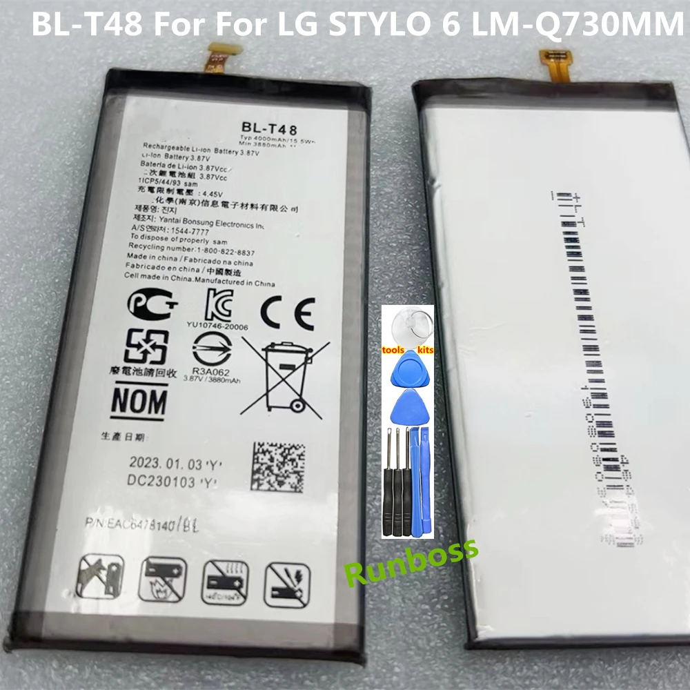 

Высококачественная аккумуляторная батарея 4000 мАч для LG STYLO 6 BL-T48 BLT48 LM-Q730MM Batteria
