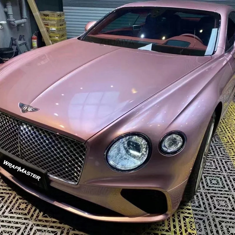 

1.52x18m PET Glossy Metallic Vinyl Wrap Carbon Fiber Car Parts Protective Foil Passion Pink