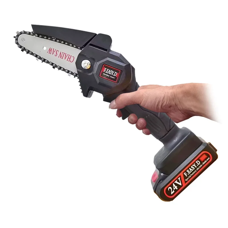 Rechargeable Lithium Chainsaw Mini Household Pruning Saw Handheld Electric Chainsaw for Logging