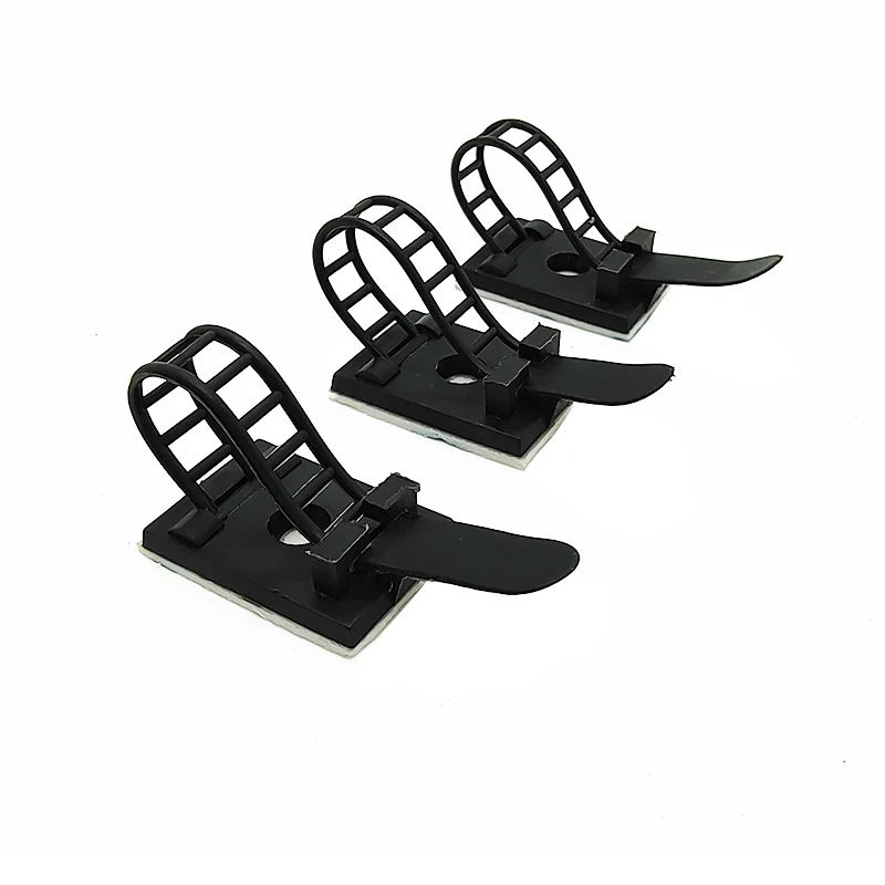 

10pcs Plastic Cable Tie Mount Holder Adjustable Cable Clip 17*25mm Wire Clamp Fix Holder Cable Manager Stick Organizer 30.5x22mm