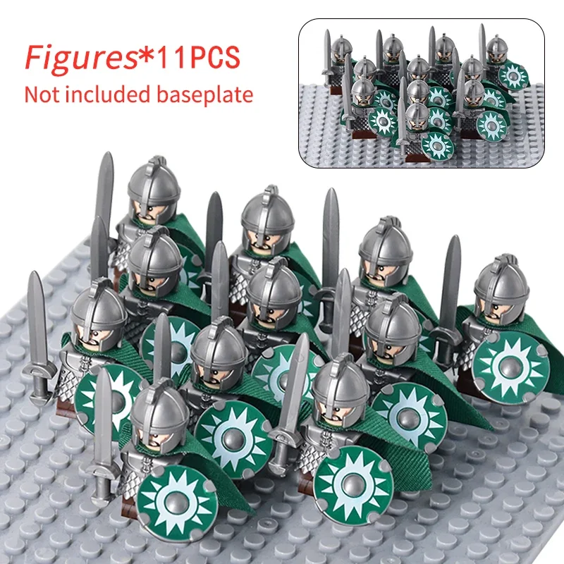 Набор строительных блоков MOC: Средневековые воины-гномы, эльфы, рыцари, фигурки из Властелин колец, аксессуары, доспехи, щиты, игрушки для самостоятельной сборки, подарок для детей. (art.: 3920ca3da7ea4) - 3920ca3da7ea4