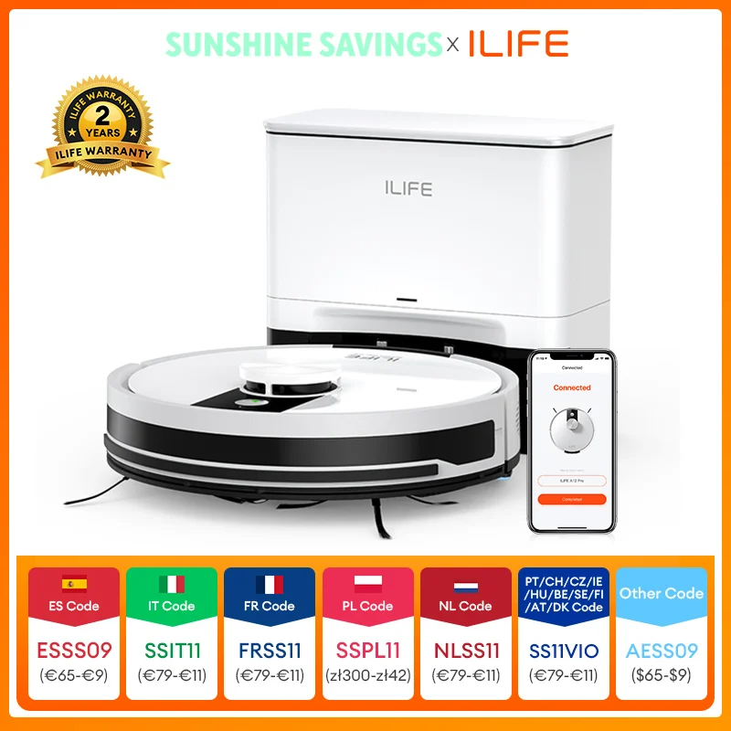 ILIFE A12 Pro Robot Vacuum and Mop Combo,LIDAR Navigation, self collection dust, 3000Pa suction, app/remote control