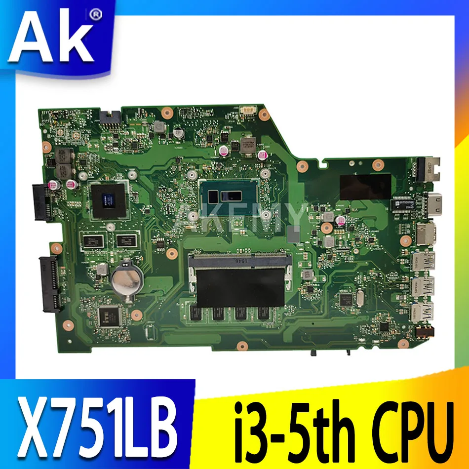 

X751LB GT940M 4G/ i3-5th CPU Mainboard REV 2.3 For Asus X751LX R752LA R752LD X751LN X751LJ A751L Laptop motherboard