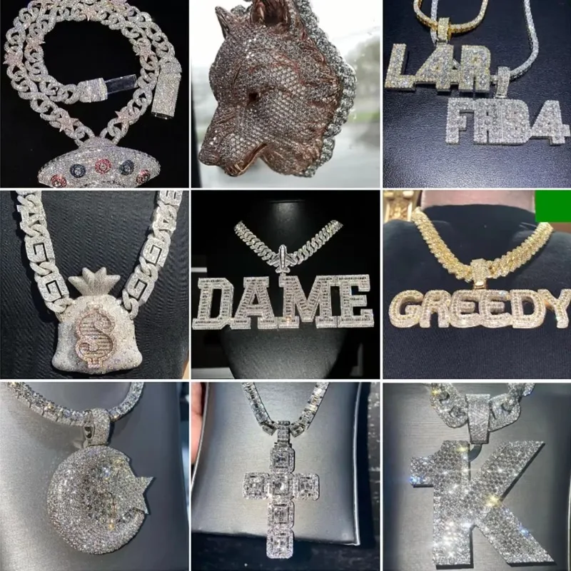 Кулон-подвеска LYEE CYEE Iced Out LYFE с инкрустацией камнями. Моассанит с декоративным элементом в виде кулака, массивная цепь в стиле хип-хоп. Персонализированные украшения с именем для мужчин. (art.: 3920d9c16e3d8) - 3920d9c16e3d8