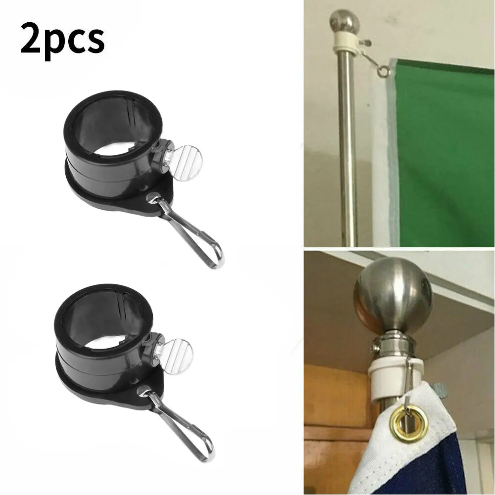 

2pcs Flagpole Rotating Ring Anti-Wrap Flag Pole Rotating Mounting Rings Grommet Clip Attachments For Home Lawn Garden Parts