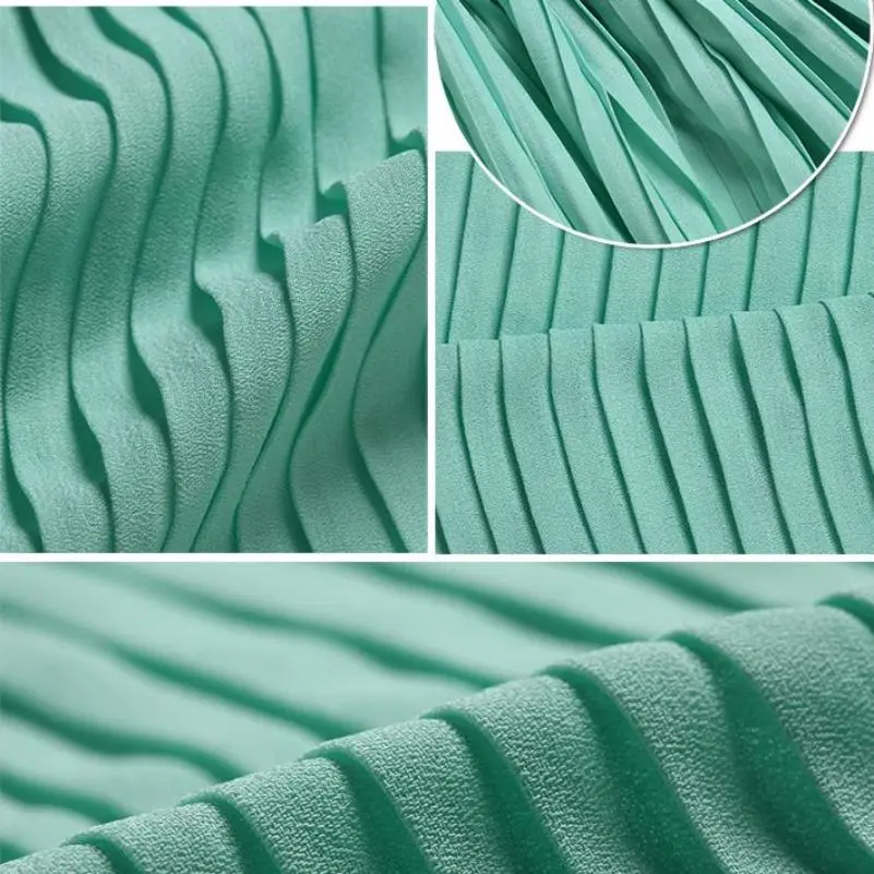 

Модная плиссированная шифоновая ткань, пришивная Женская ткань для платья, шифоновая плиссированная ткань в десять цветов для шитья рубаше...