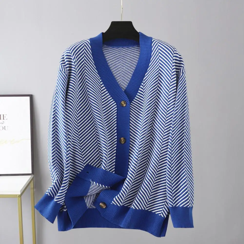 

Модный Свободный дышащий зимний свитер, Женский Повседневный полосатый лоскутный кардиган с принтом, свитер, уличная одежда, свитер, пальто