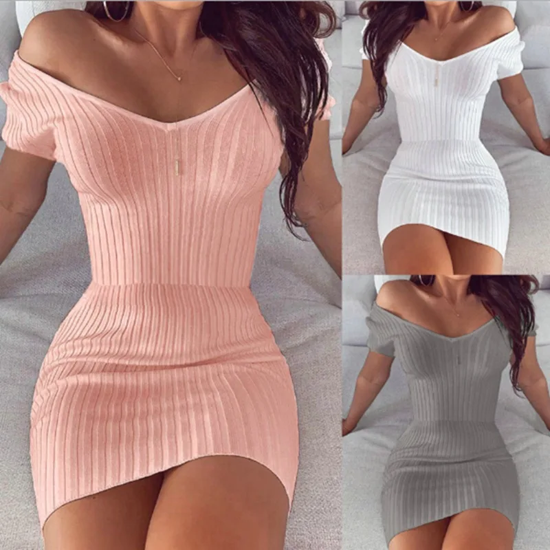 

2022 Sexy new summer style V-neck slim women dress ladies