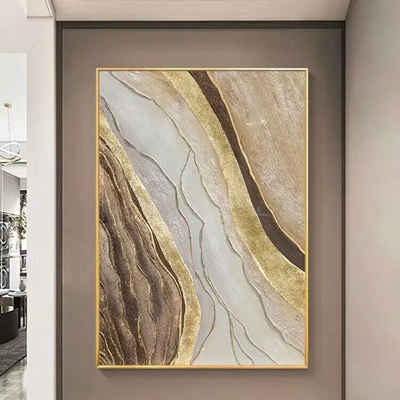 Ручная роспись маслом Золотая фольга и фотообои волны входя в домашние хозяйства