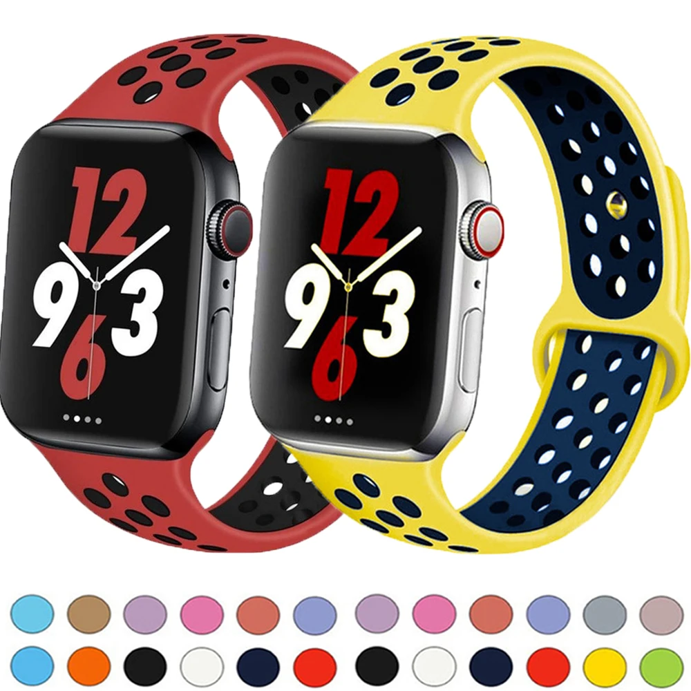 

Sport Band For Apple Watch Ultra 2 49mm 44mm 45mm 42/40/41mm Silicone Pride Bracelet correa iWatch Series 8 7 6 4 5 3 9 SE strap