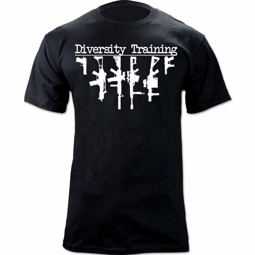 

Men T Shirt Summer Fashion 100% Cotton Short Sleeve O-Neck Support Diversity Trainer Military Style 2Nd Amendment T-Shirt