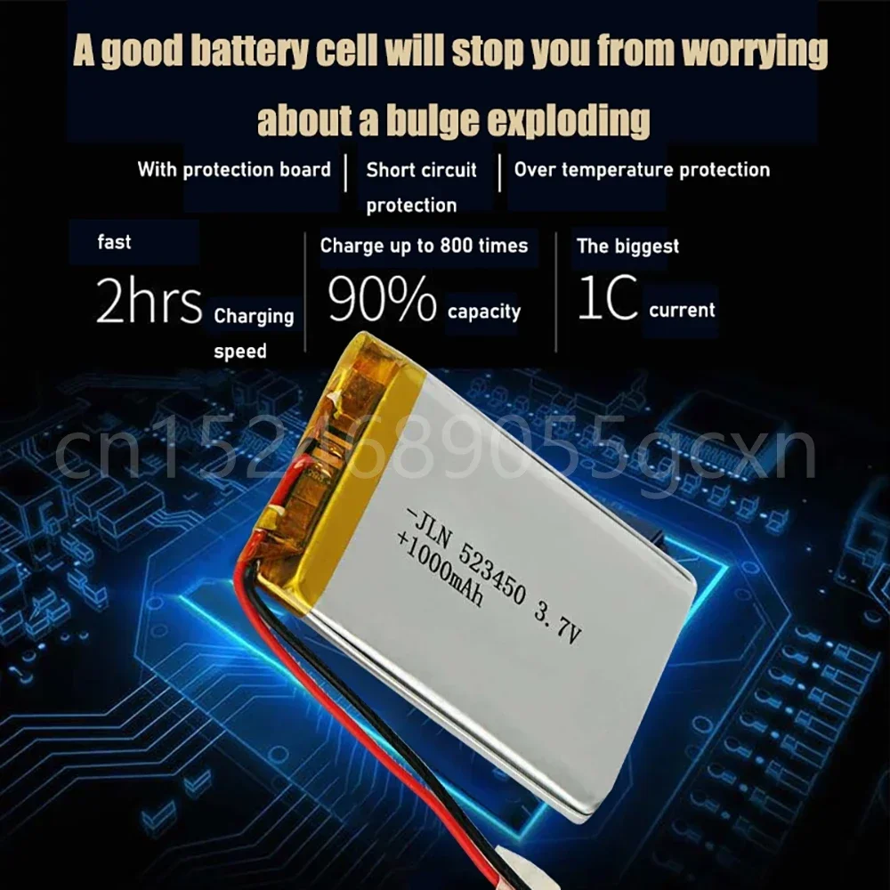Литий-полимерная аккумуляторная батарея Lipo Cells 3 7 В 523450 1000 мАч