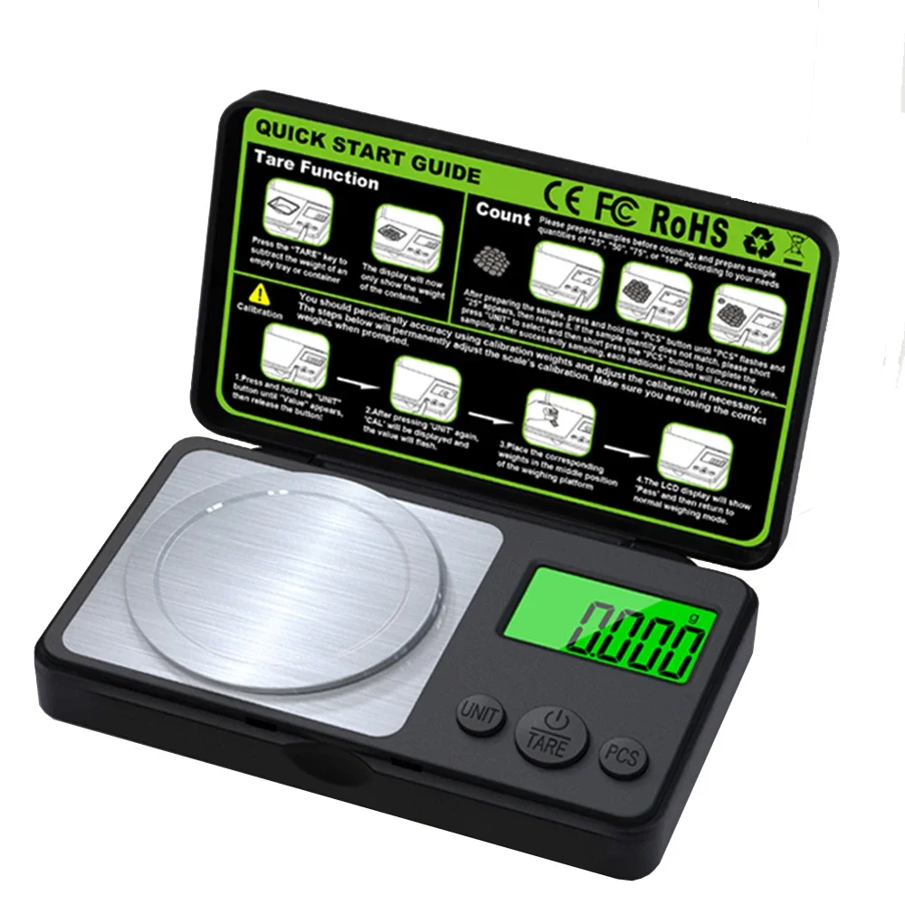 

100 г/0,001 г Высокоточные мини-цифровые весы, ювелирные изделия, миллиграммные весы, портативные кухонные весы для выпечки, прецизионные карманные весы