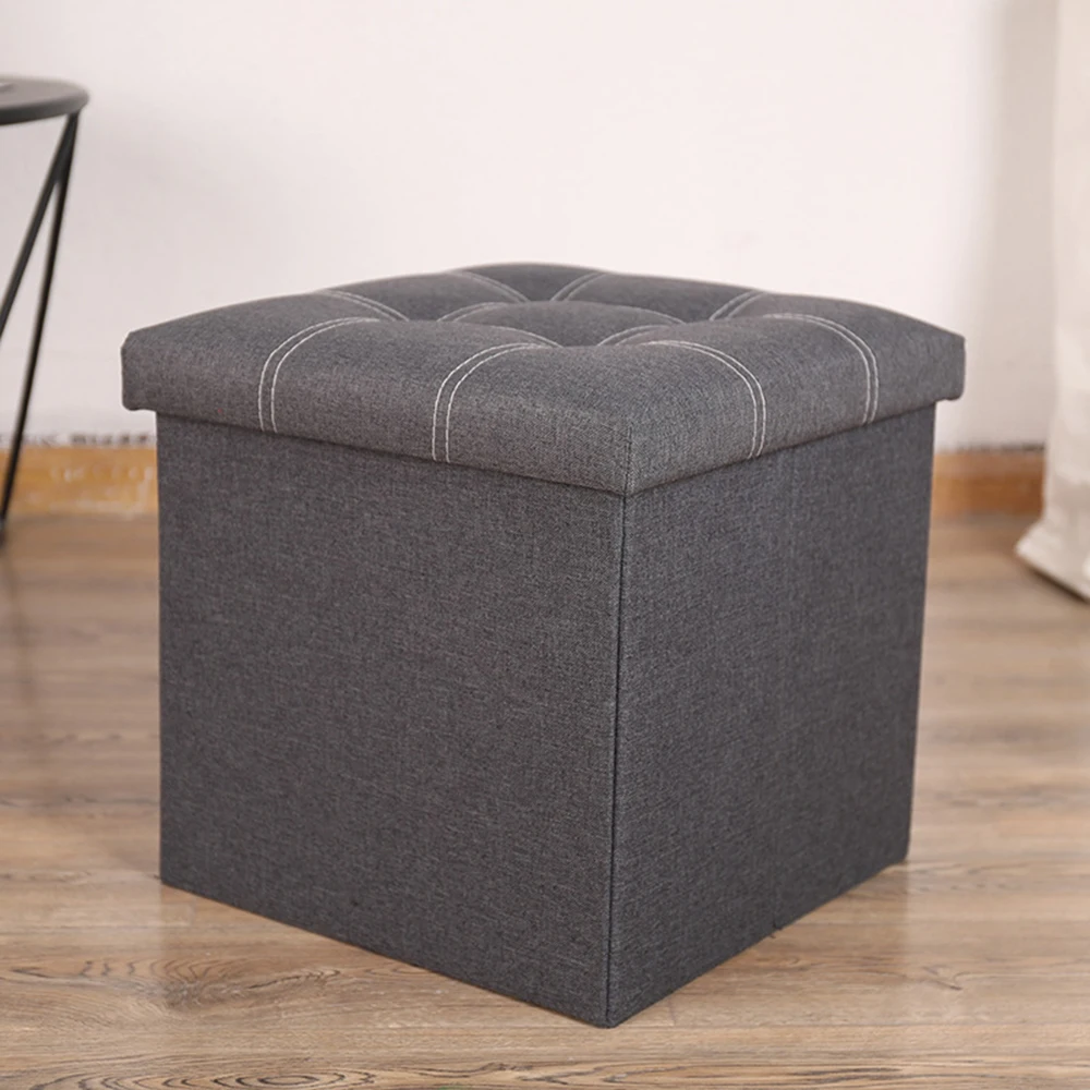 38x38cm Collapsible Storage Ottoman Storage Stool Multifunct