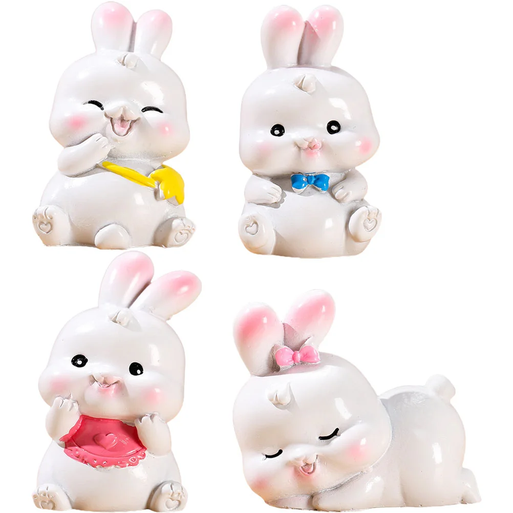 

Rabbit Bunny Chinese Miniature Animal Zodiac Figurine Figurines Year Statue Shui Feng Decoration Figures Toy Toys Sculpture