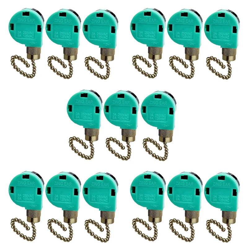 

15 Pack Ceiling Fan Switch 3 Speed 4 Wire ZE-268S6 Fan Pull Chain Switch Replacement Speed Control Switch
