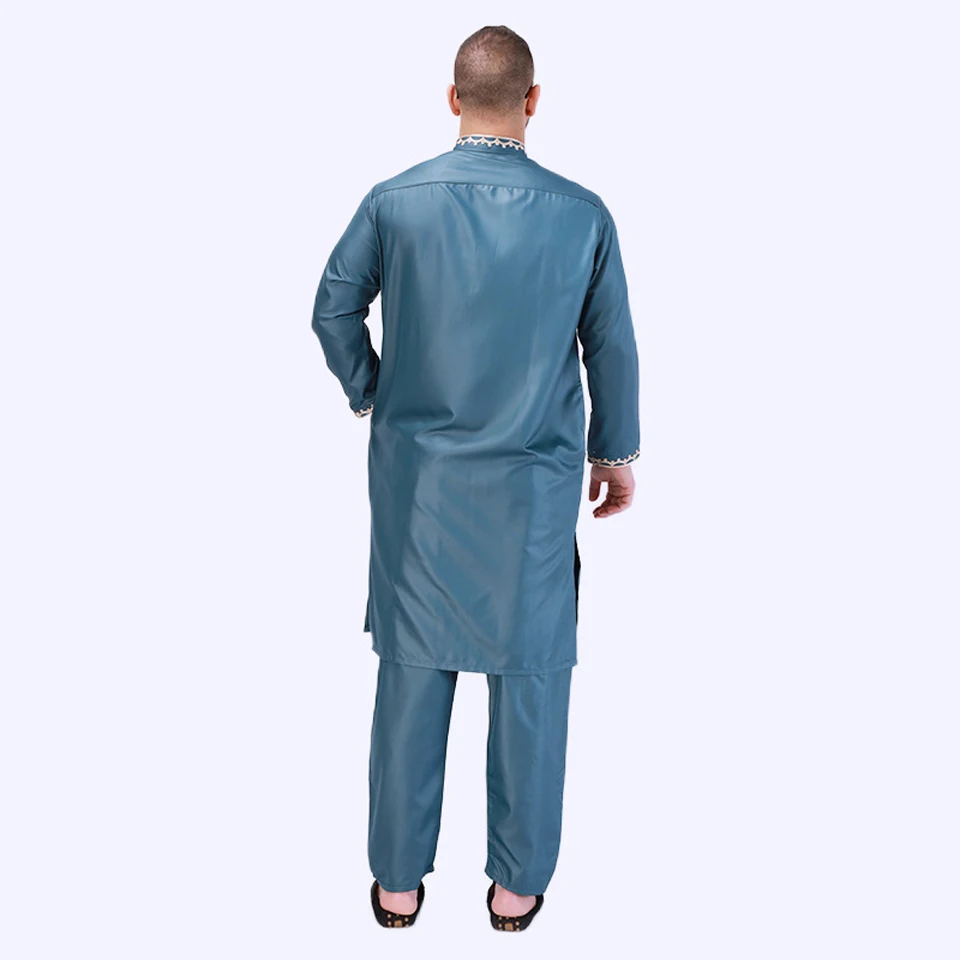 Traditional Islamic Clothing Eid Jubba Thobe Arab Abaya Caftan Muslim Sets Robes Men Fashion National Retro Style Suit Ramadan