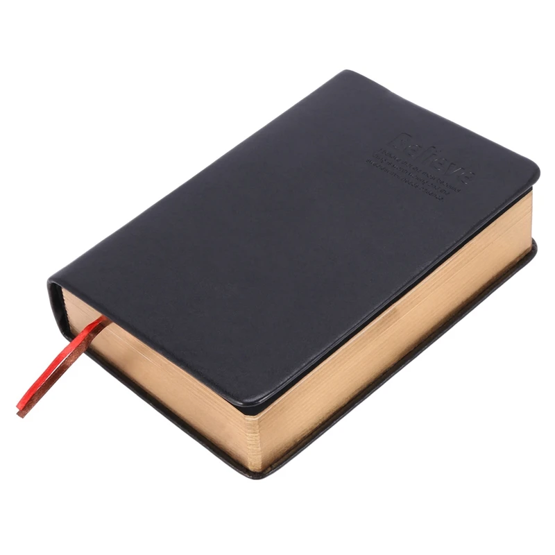 

3X Thick Paper Notebook Notepad PU+Paper Bible Diary Book Journals Agenda Planner School Office Supplies Black+Gold