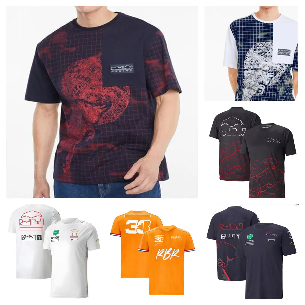 

F1 racing T-shirt new team logo round neck short sleeve same custom