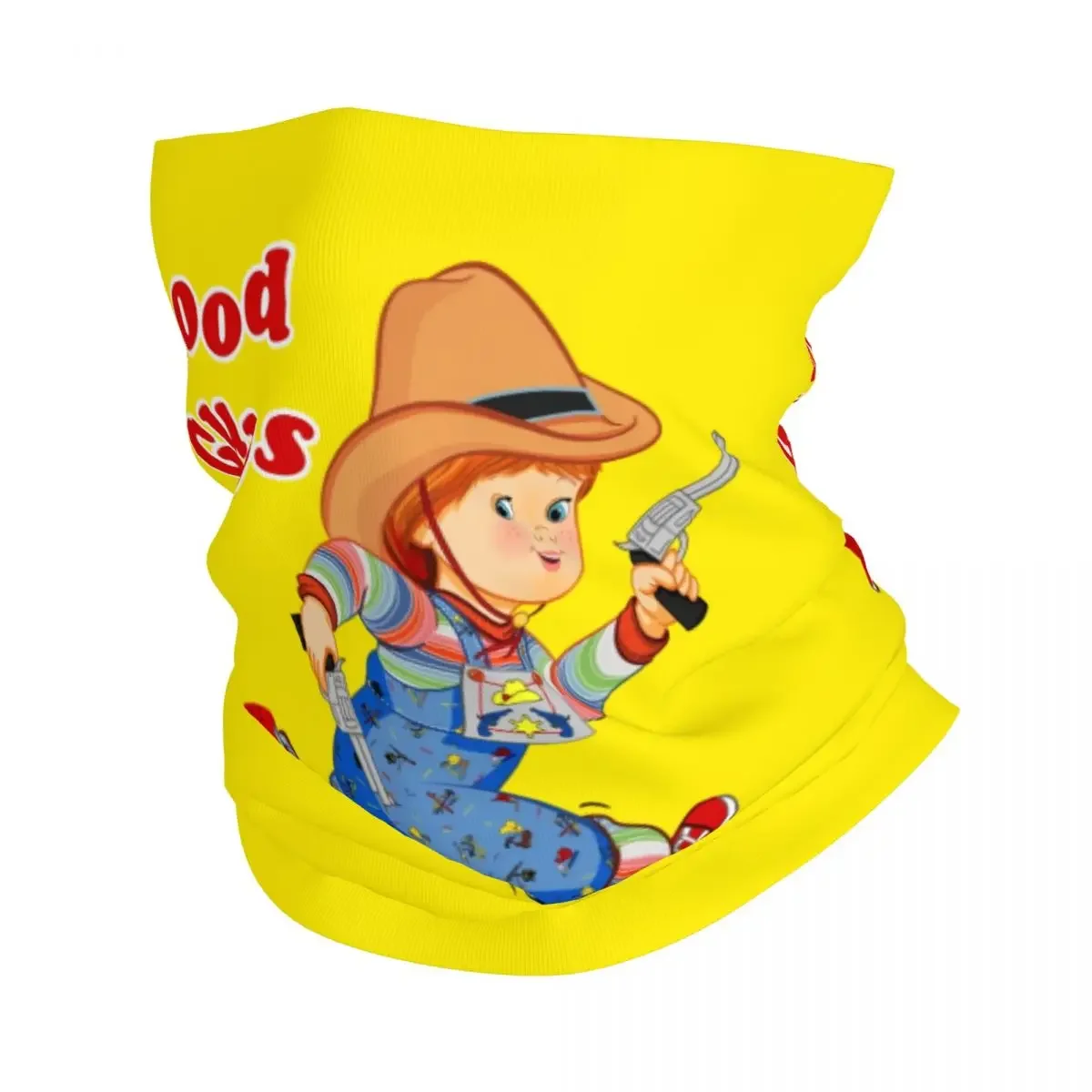 

Cartoon Good Guys Cowboy Neck Gaiter Women Men UV Protection Winter Child's Play Chucky Bandana Scarf for Ski