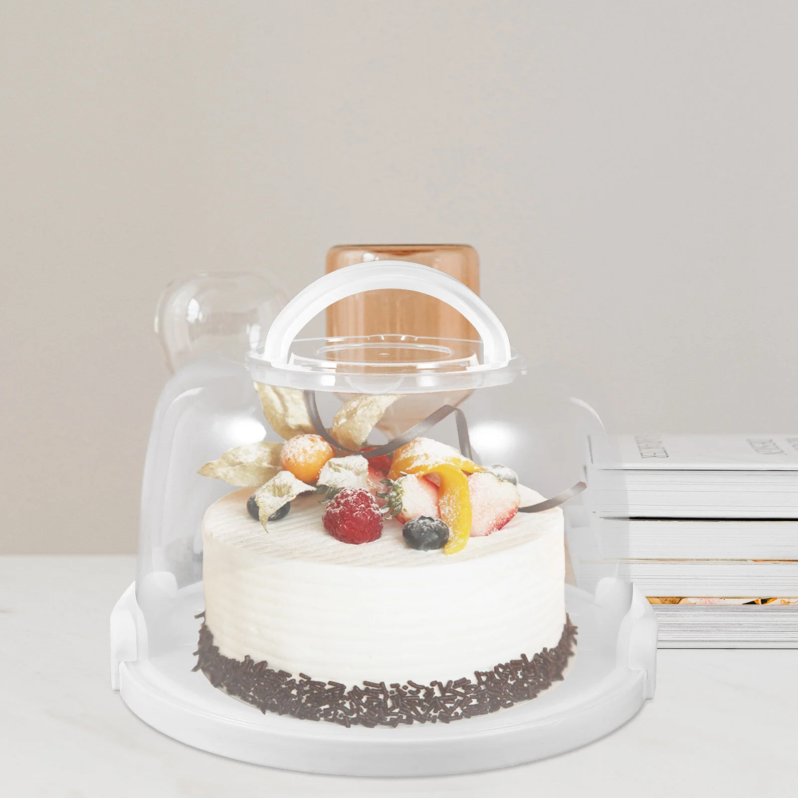 

Handle Airtight Bread Container Cake Packing Holder Handheld Case Outdoor Clear Carrier Multi-function Carrying
