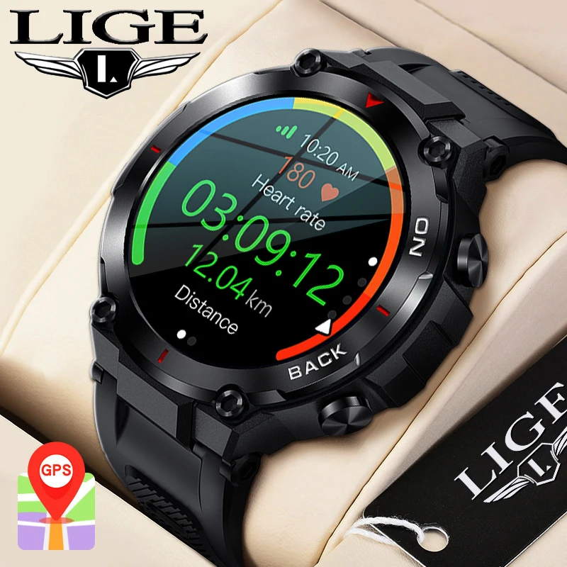 

Смарт-часы LIGE мужские с GPS-трекером, 480 мАч, IP68