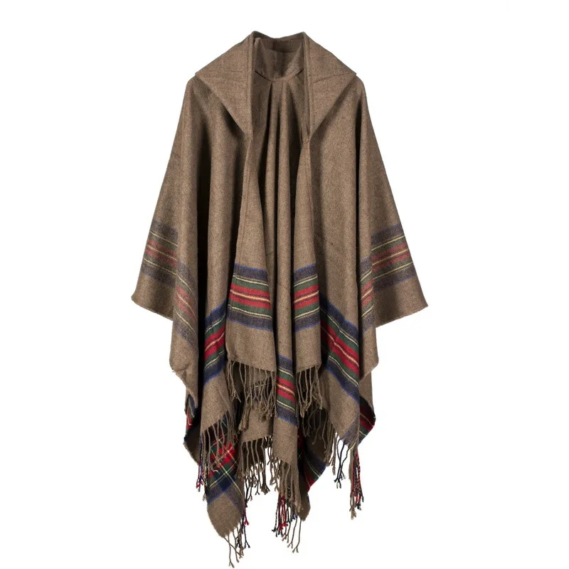 

New design 100% ACRYLIC foulard femme Autumn / Winter warm fashion cloak poncho 130*150CM Black/Gray/Wine Red/Khaki tippet shawl